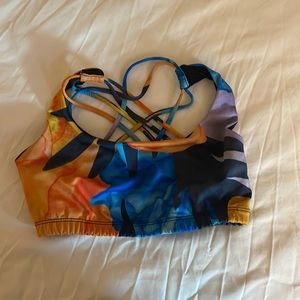 Multi colored sports bra